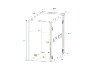 ROADINGER Rack Profi 18HE 45cm