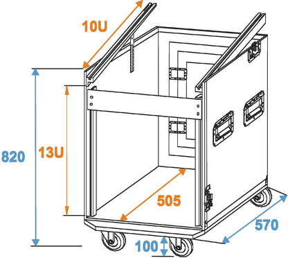 ROADINGER Spezial-Kombi-Case Profi 12HE mit Rollen