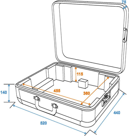 ROADINGER Plattenspieler-Case Tour ALU schwarz