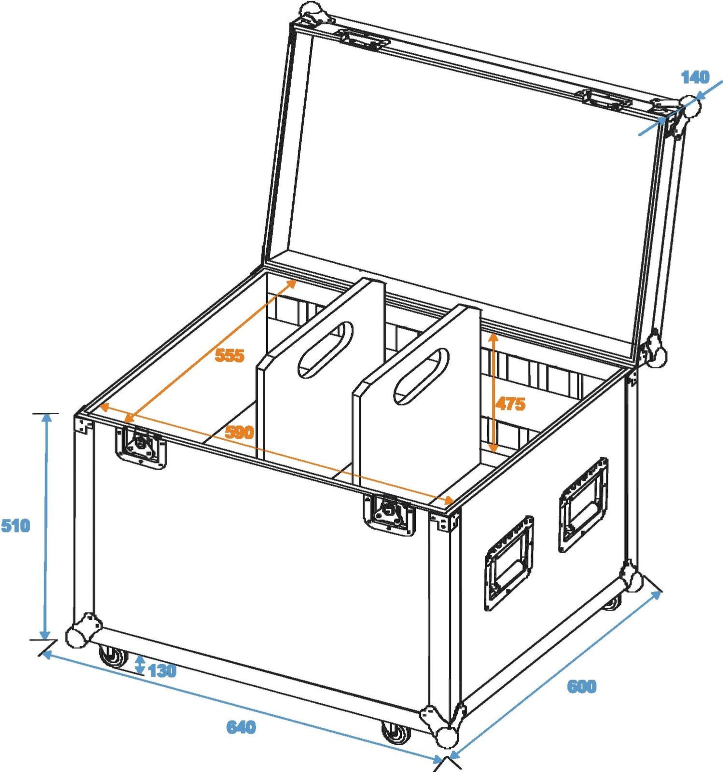 ROADINGER Universal-Tour-Case 60cm mit Rollen