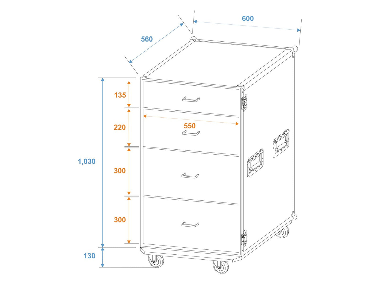 ROADINGER Universal-Schubladen-Case ODS-1 mit Rollen