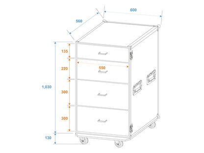 ROADINGER Universal-Schubladen-Case ODS-1 mit Rollen