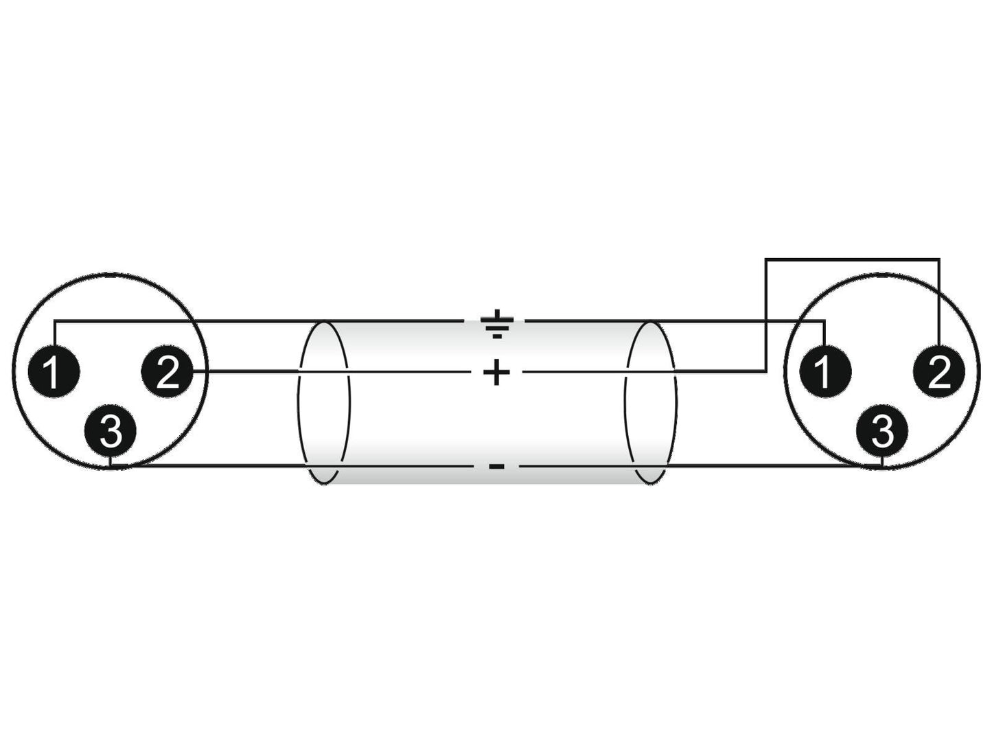 OMNITRONIC Adapterkabel XLR(M)/XLR(M) 02m sw