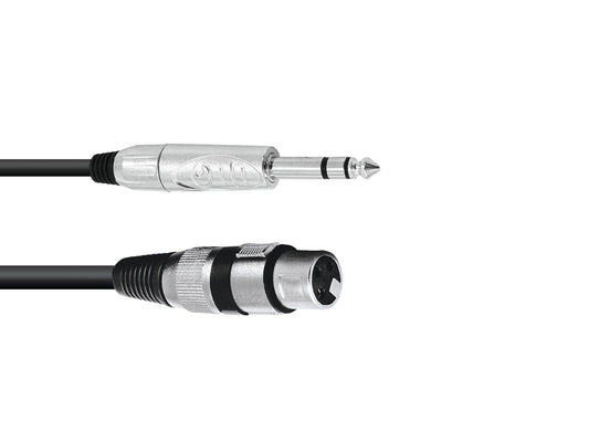 OMNITRONIC Adapterkabel XLR(F)/Klinke stereo 2m sw