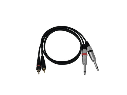 OMNITRONIC Adapterkabel 2xKlinke/2xCinch 1m sw