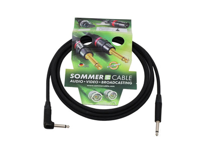 SOMMER CABLE Klinkenkabel 63 mono 1x 90° 3m sw Neutrik