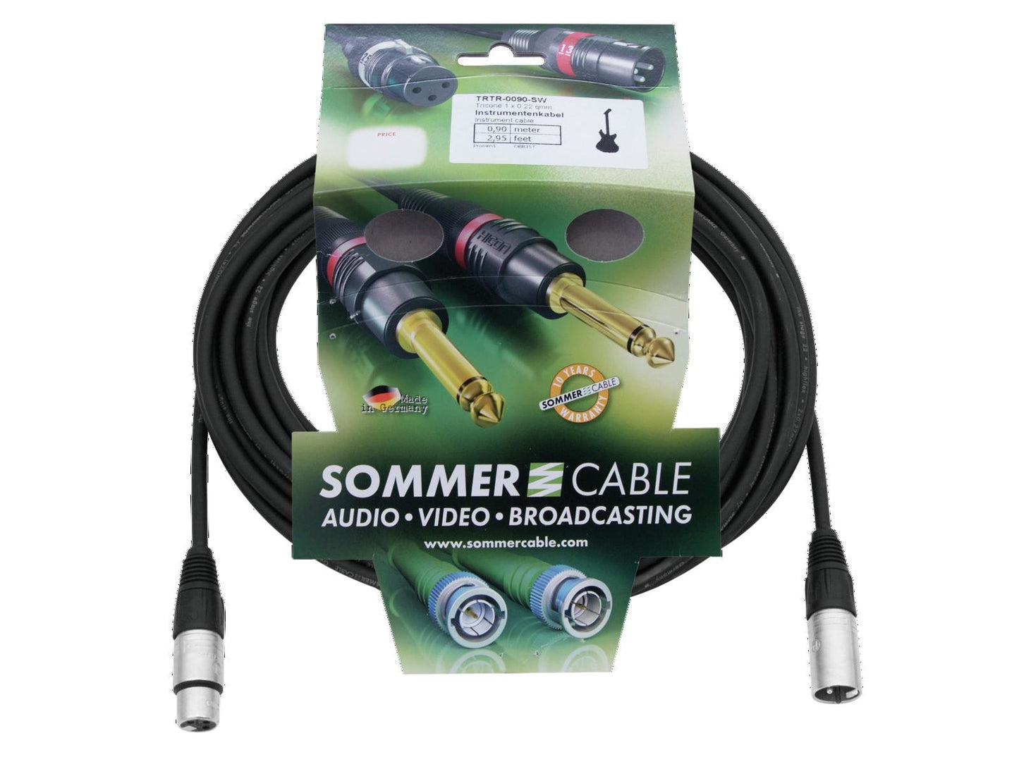 SOMMER CABLE XLR Kabel 3pol 10m sw Neutrik