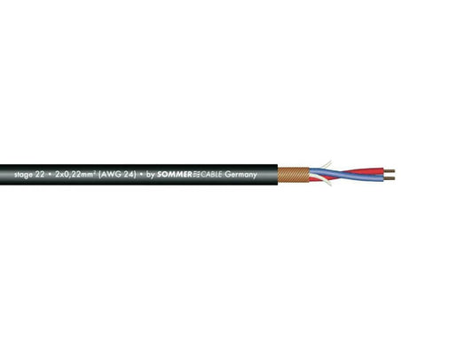 SOMMER CABLE Mikrofonkabel 2x022 100m sw Stage 22