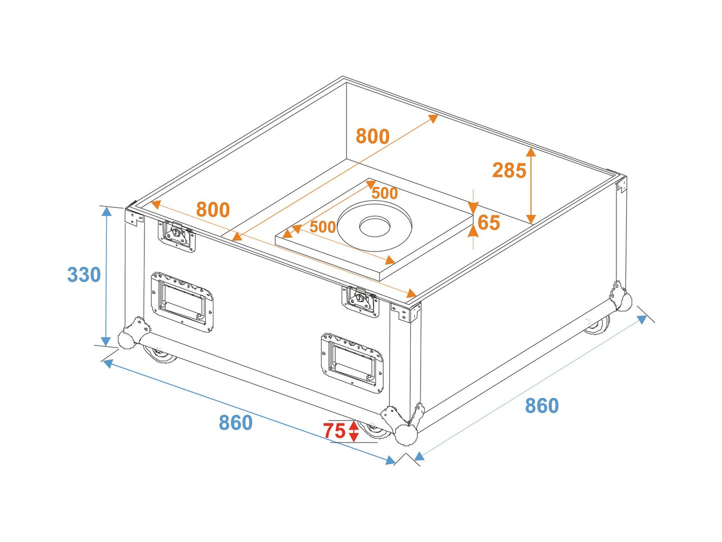 ROADINGER Flightcase Spiegelkugel 75cm