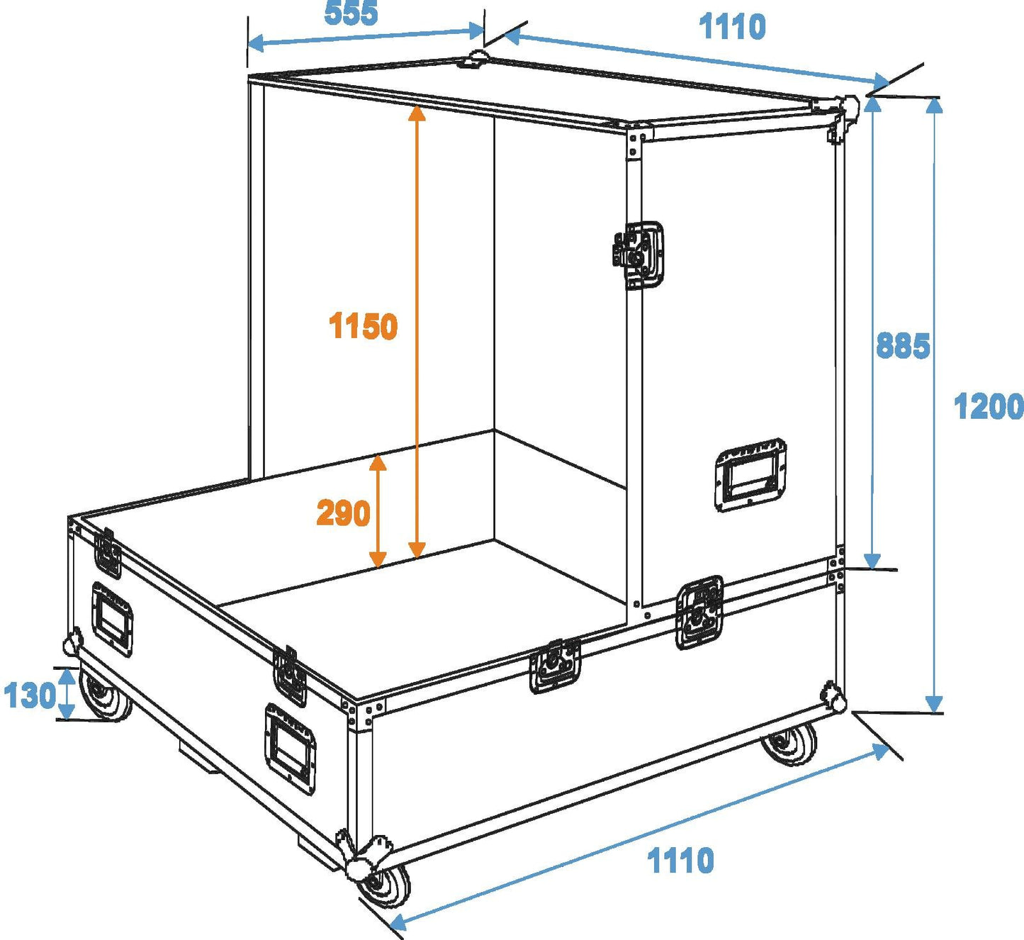 ROADINGER Flightcase Spiegelkugel 100cm