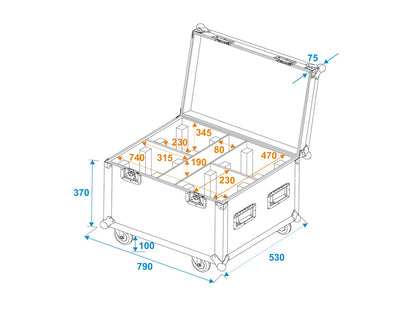 ROADINGER Flightcase 4x TMH-X4