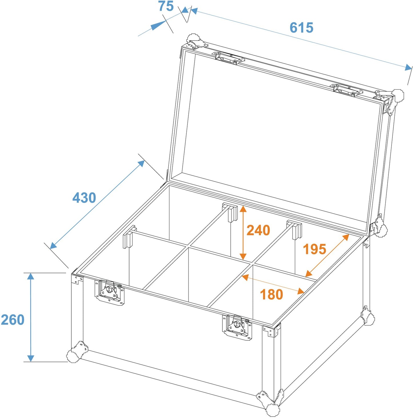 ROADINGER Flightcase 6x TMH-6/7/8/9