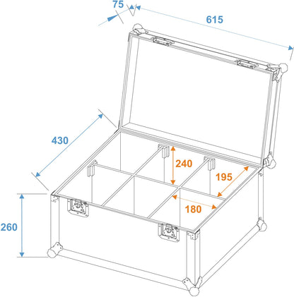 ROADINGER Flightcase 6x TMH-6/7/8/9