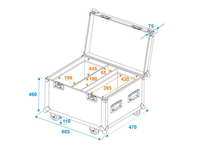 ROADINGER Flightcase 2x TMH-W555