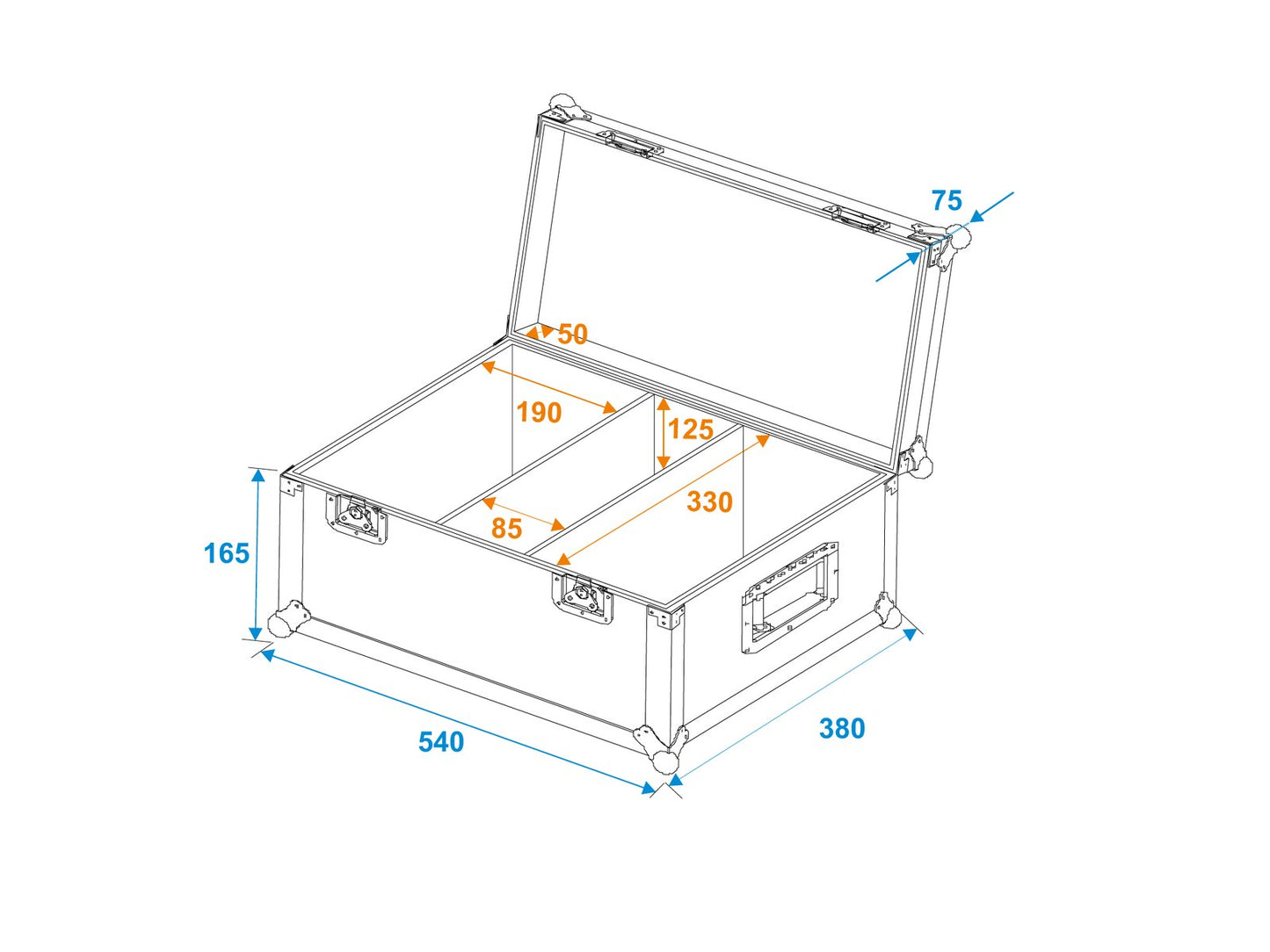 ROADINGER Flightcase 2x TSL-150/250/350