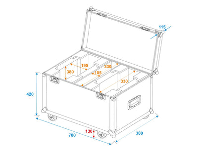 ROADINGER Flightcase 2x DMH-75.i/DMH-80/TMH XB-130