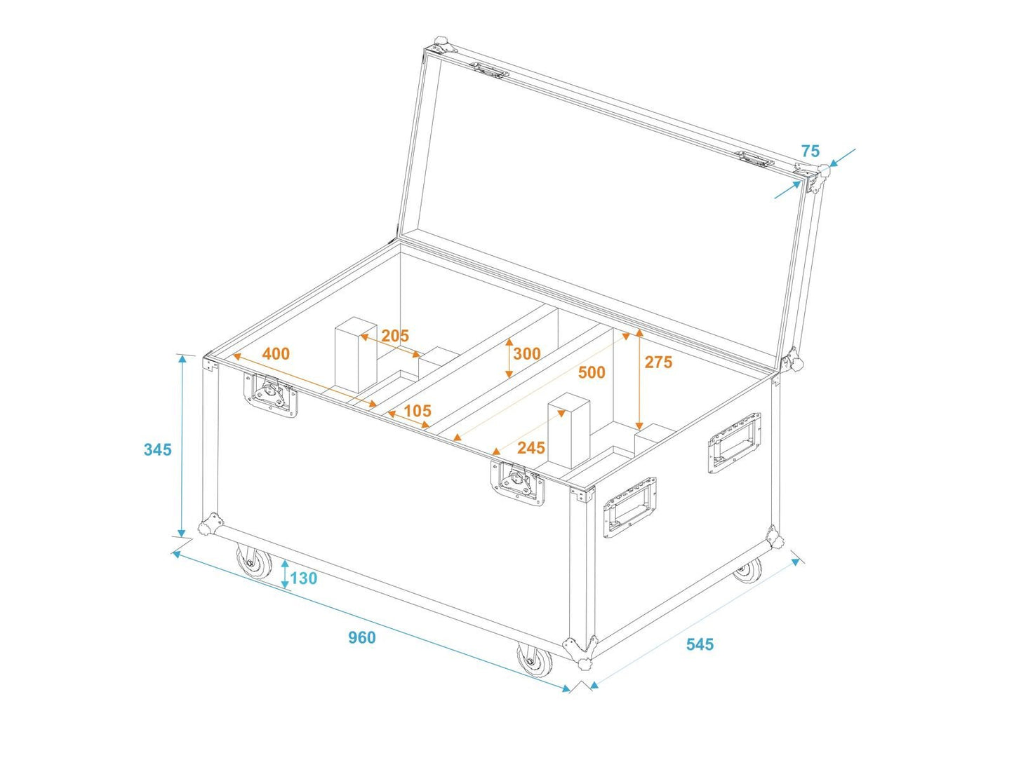 ROADINGER Flightcase 2x THA-250F