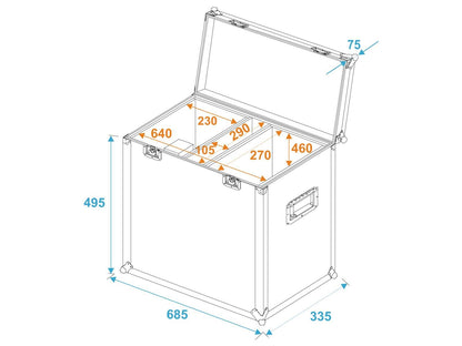 ROADINGER Flightcase 2x TSL-750/TSL-1200