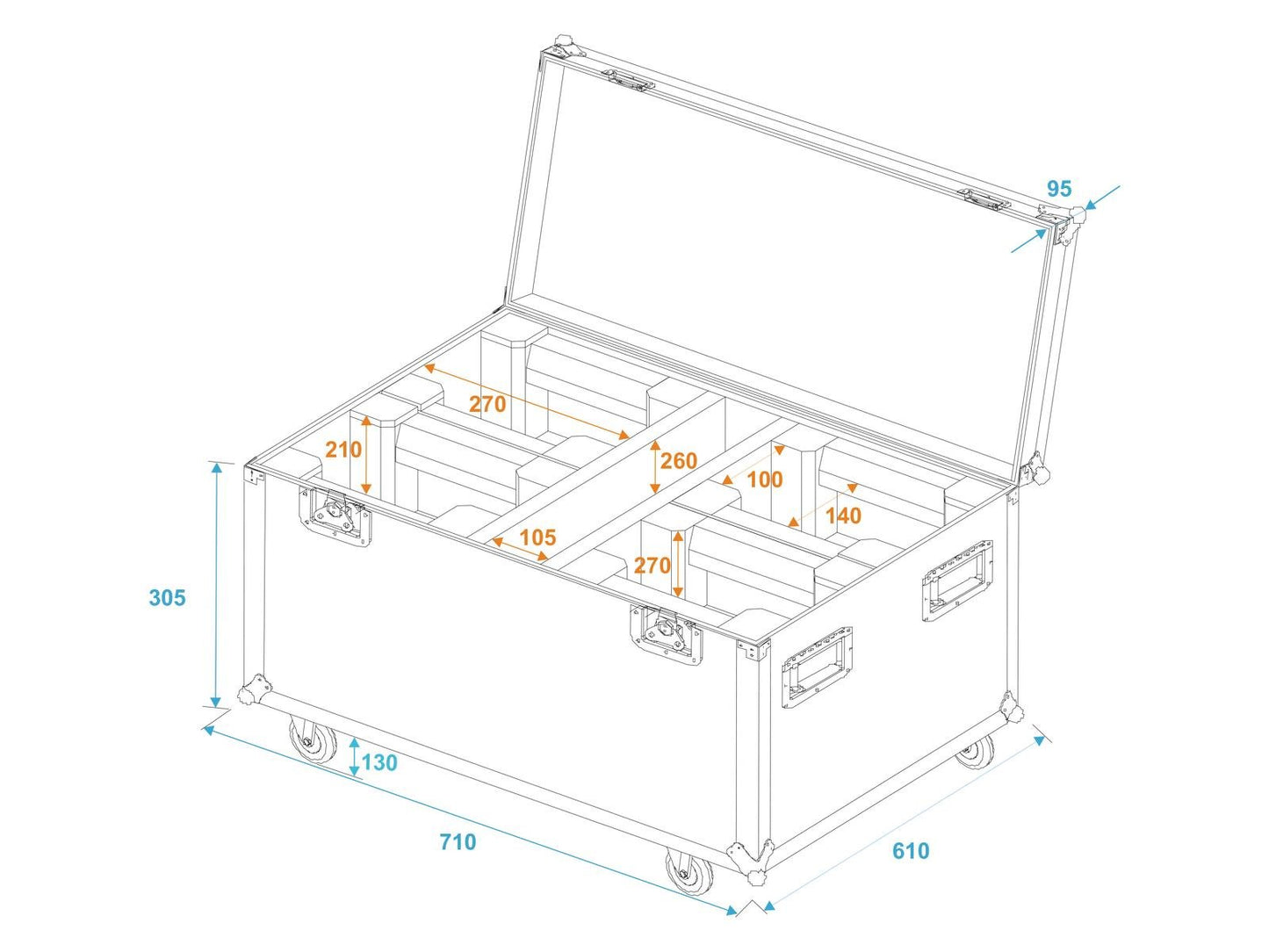 ROADINGER Flightcase 4x LED TMH-X1 Moving-Head Beam mit Rollen