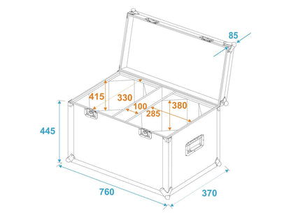 ROADINGER Flightcase 2x LED THA-100F/THA-120PC