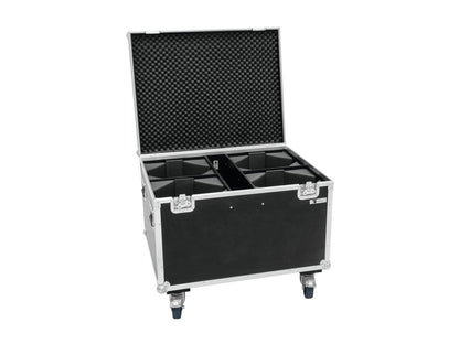 ROADINGER Flightcase 4x LED THA-100F/THA-120PC mit Rollen