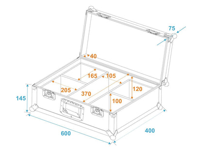 ROADINGER Flightcase 4x LED IP PAR 3x12W HCL