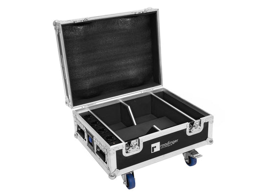 ROADINGER Flightcase 4x AKKU IP UP-4 QuickDMX mit Ladefunktion