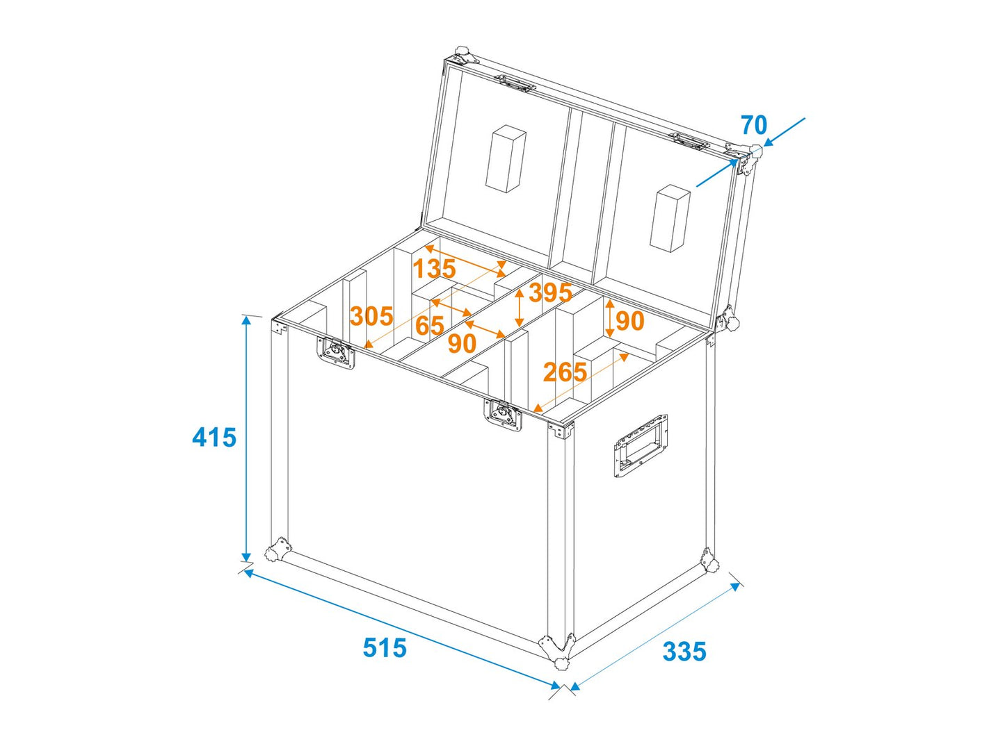 ROADINGER Flightcase 2x LED TMH-41