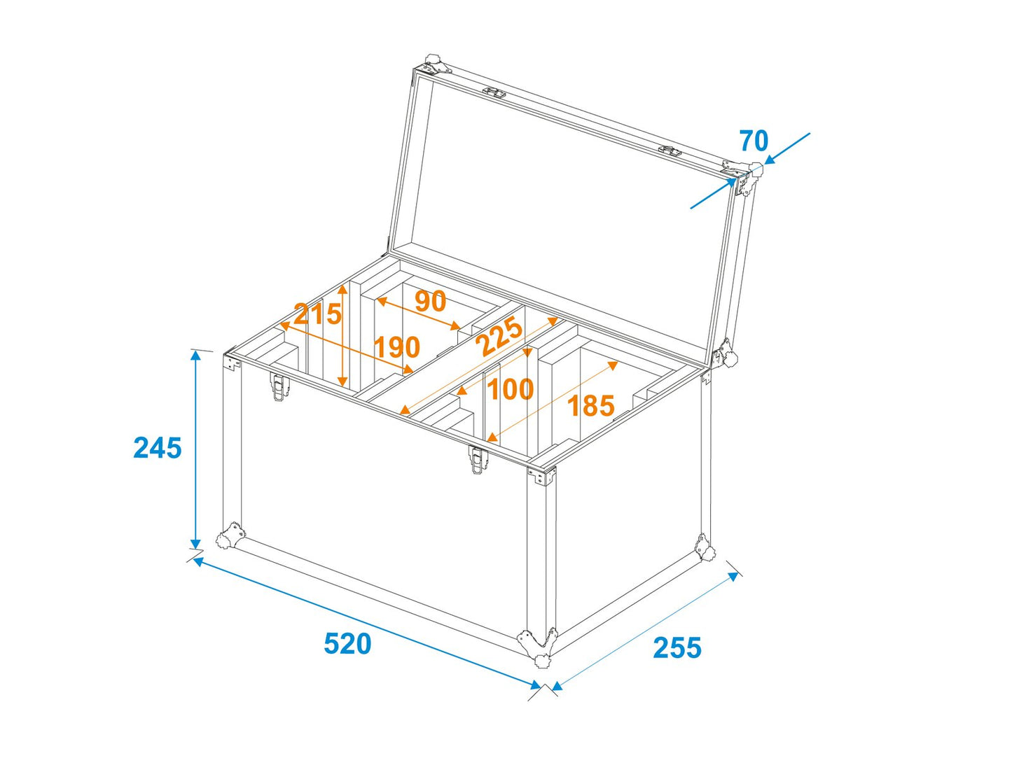 ROADINGER Flightcase 2x LED TMH-17