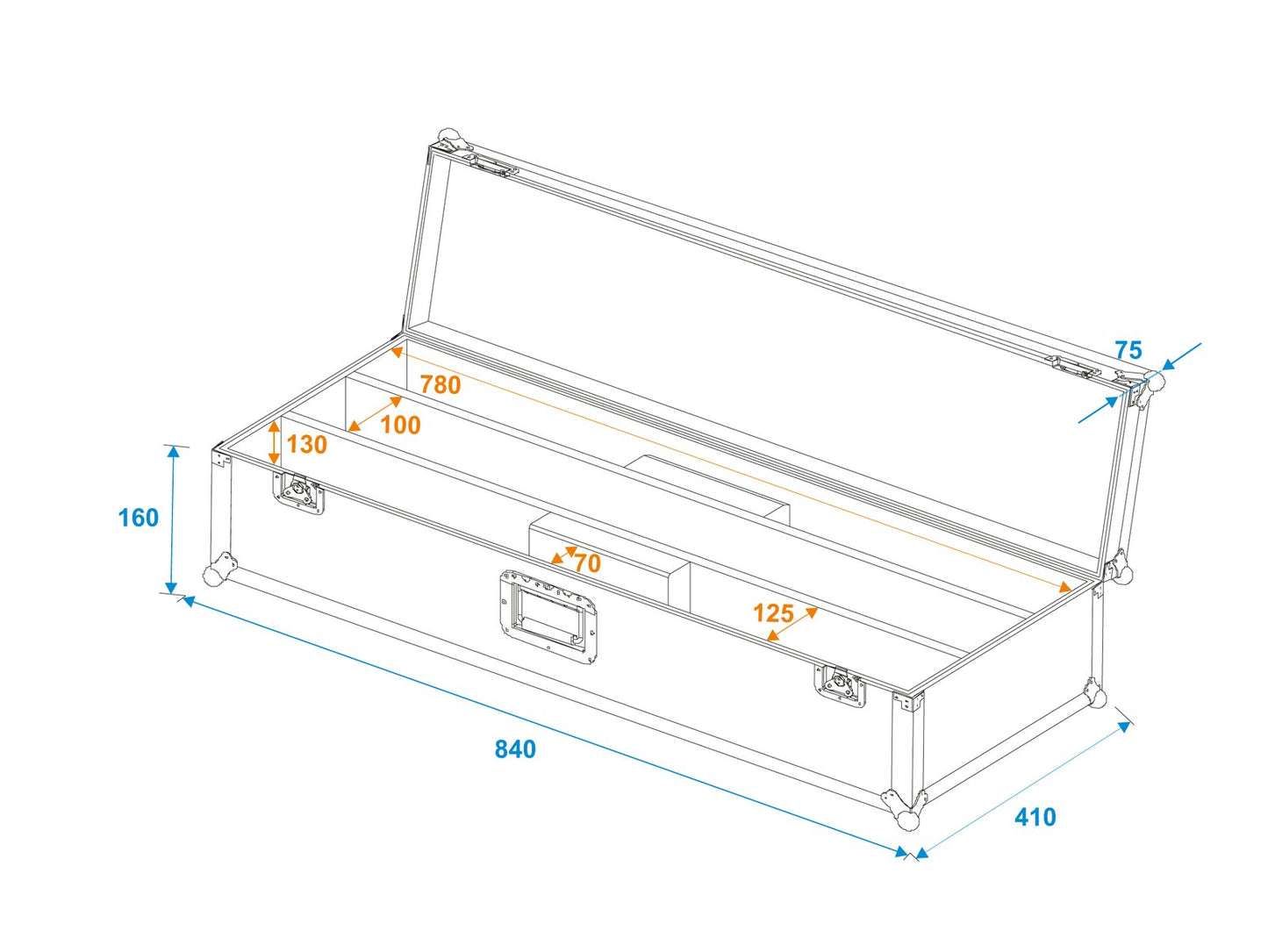 ROADINGER Flightcase 2x LED STP-10 ABL Sunbar