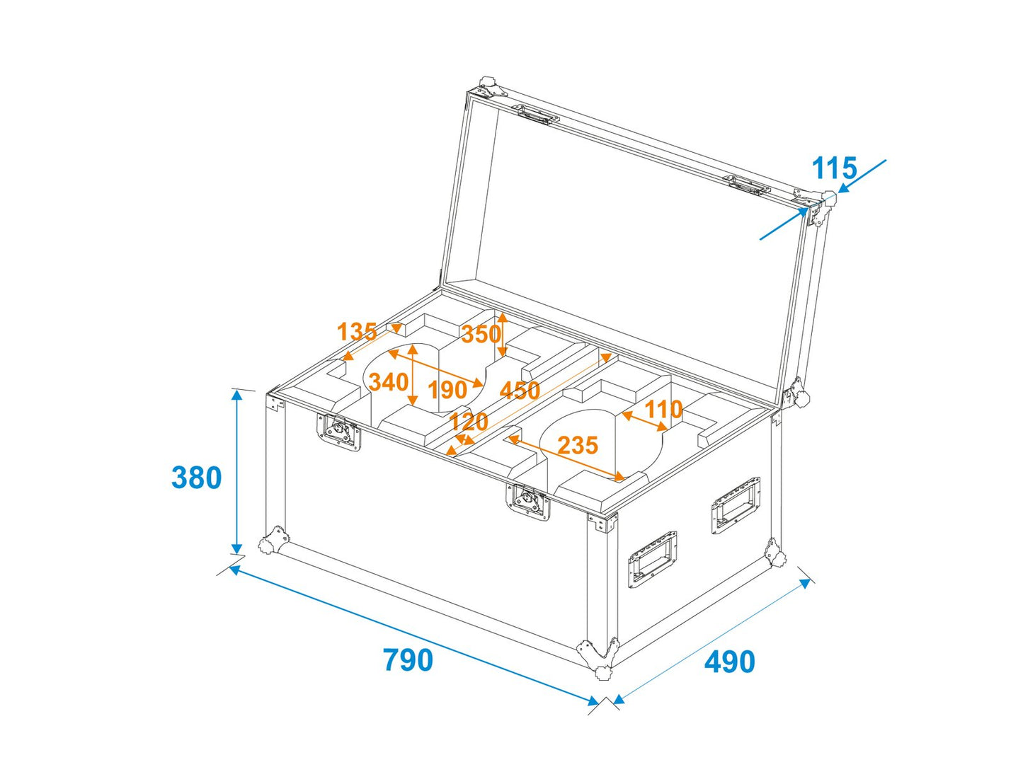 ROADINGER Flightcase 2x LED TMH-X7 Moving head