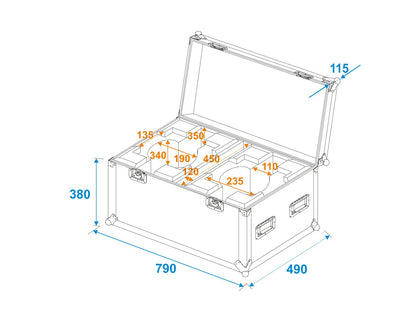 ROADINGER Flightcase 2x LED TMH-X7 Moving head