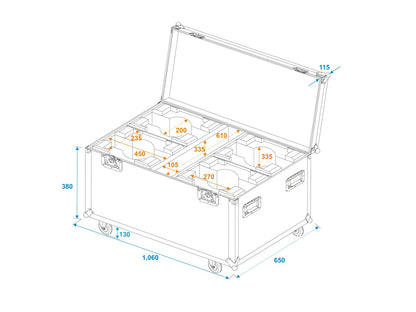 ROADINGER Flightcase 4x LED TMH-X7 Moving head