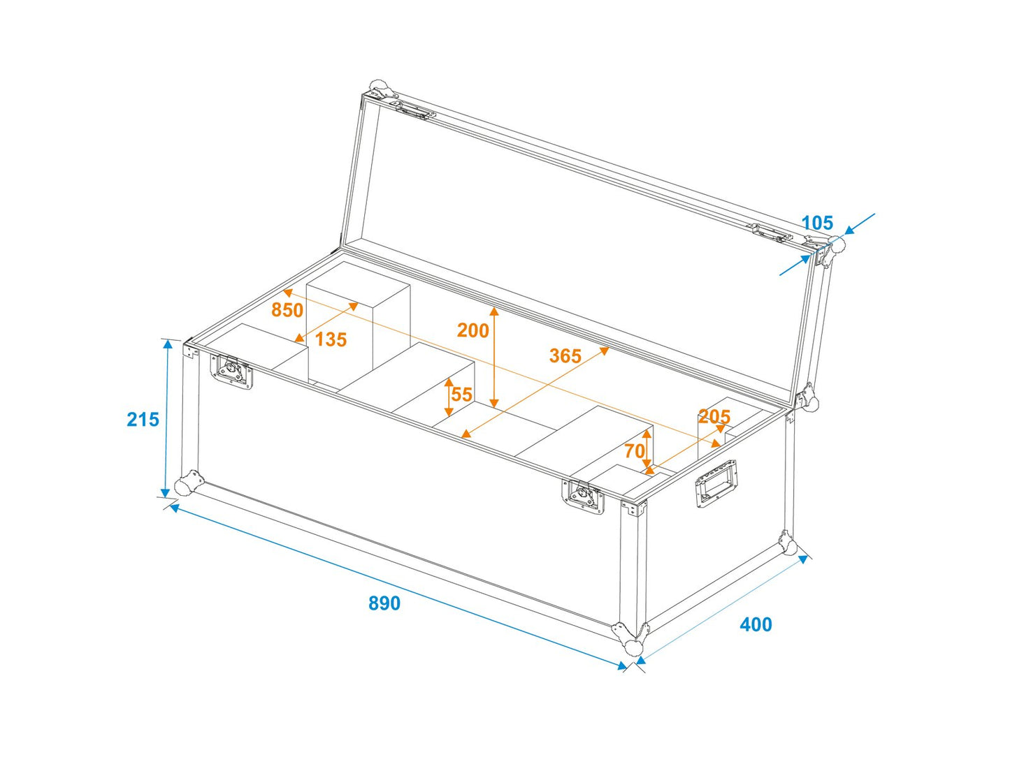 ROADINGER Flightcase 1x LED SL-400