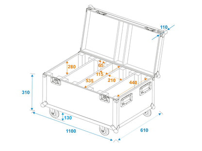 ROADINGER Flightcase 4x Multiflood Pro