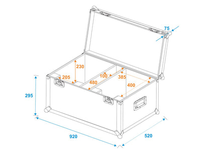 ROADINGER Flightcase 2x LED THA-150F Theater-Spot