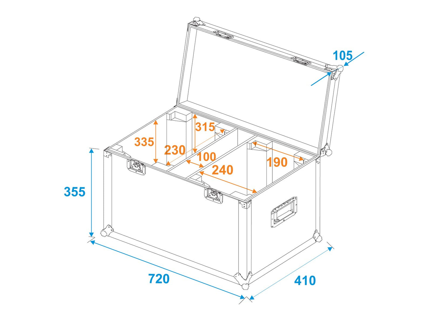 ROADINGER Flightcase 2x LED TMH-X4