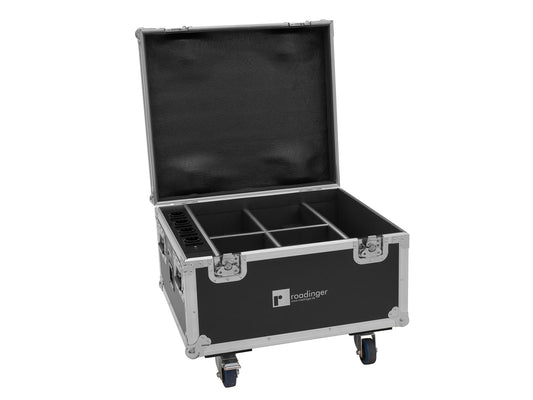 ROADINGER Flightcase 4x AKKU IP PAR 7 QCL WDMX mit Ladefunktion