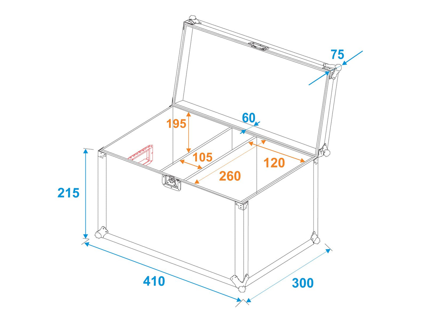 ROADINGER Flightcase 2 x LED CBB-2 COB Leiste