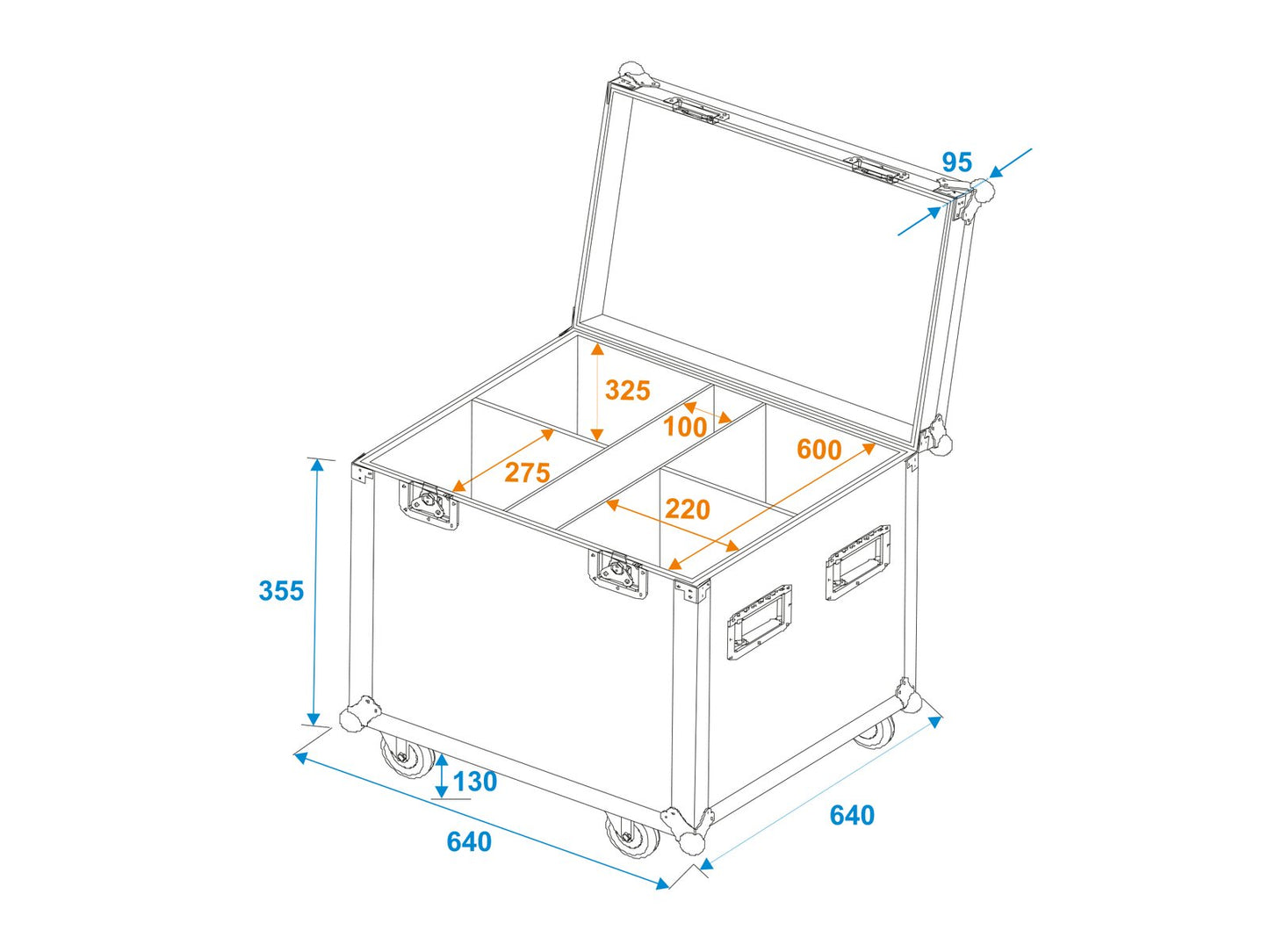 ROADINGER Flightcase 4x LED Theatre COB 100 Serie mit Rollen