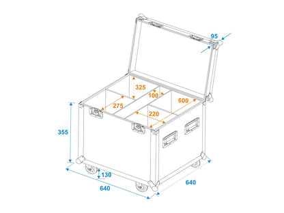 ROADINGER Flightcase 4x LED Theatre COB 100 Serie mit Rollen