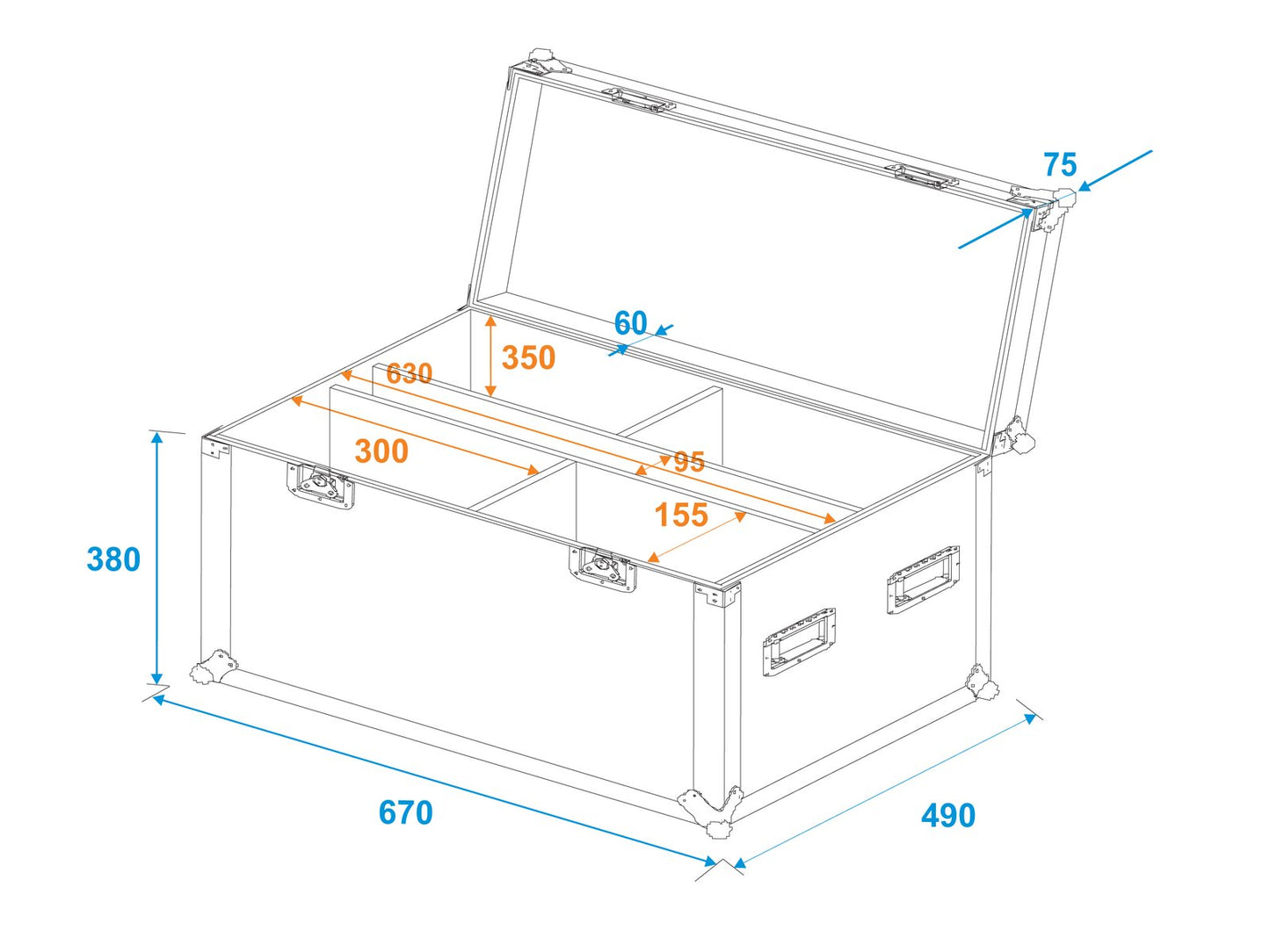 ROADINGER Flightcase 4x LED IP PAR 12x8W QCL/12x9W SQL Spot