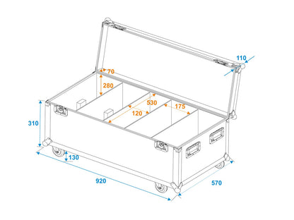 ROADINGER Flightcase 4x Multiflood Pro IP RGBW MK2 mit Rollen