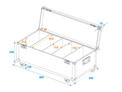 ROADINGER Flightcase 4x Audience Blinder 2x100W LED COB CW/WW mit Rollen