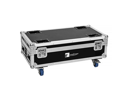 ROADINGER Flightcase 6x AKKU IP UP-4 Plus HCL Spot WDMX mit Ladefunktion