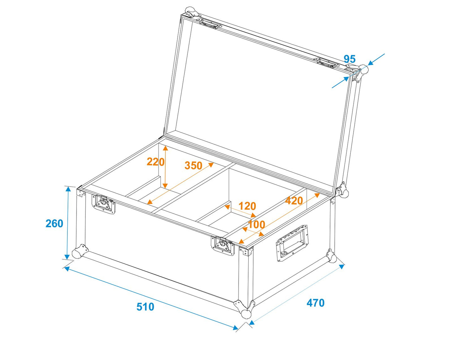 ROADINGER Flightcase 2x LED PLL-384