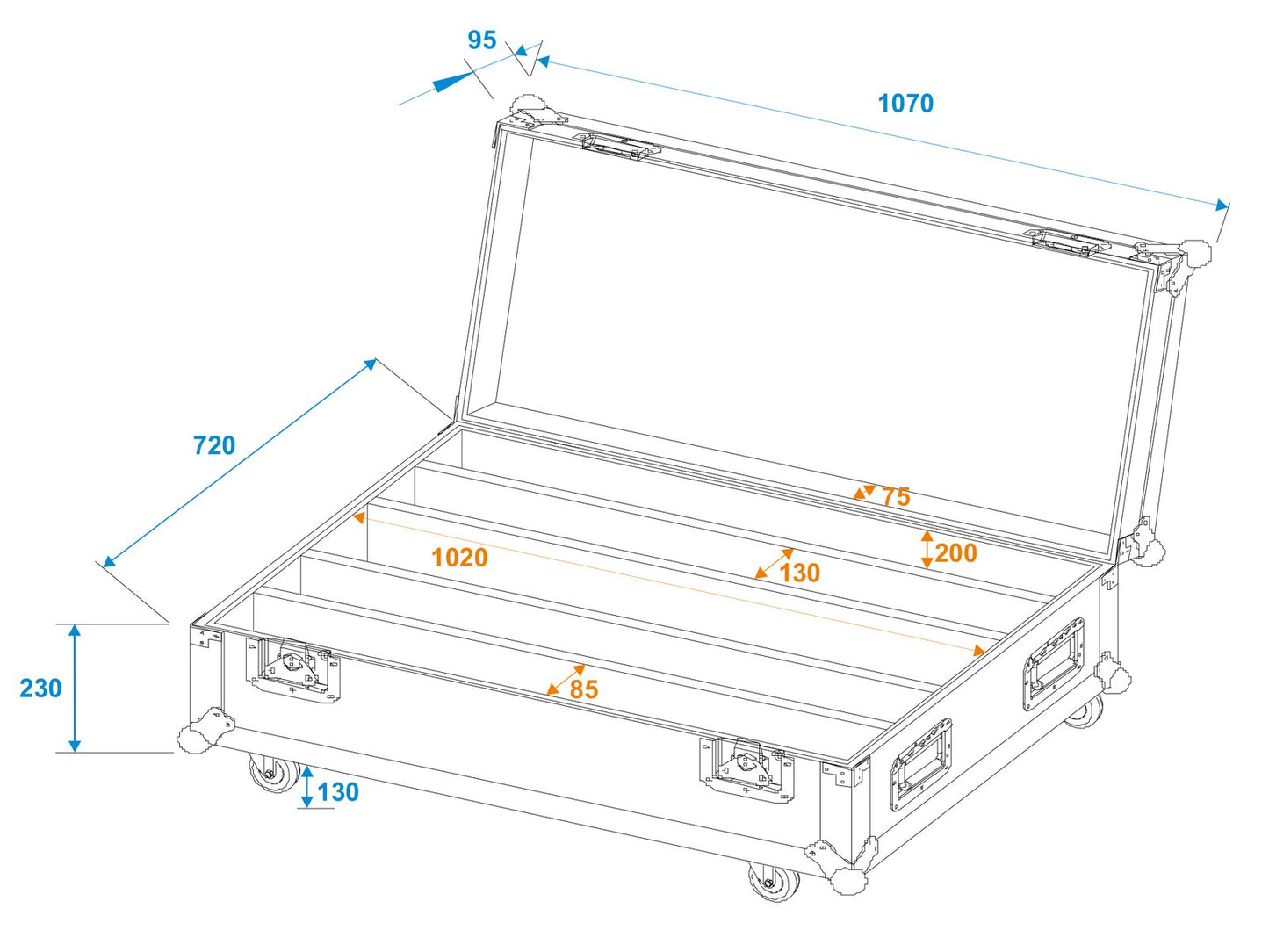 ROADINGER Flightcase 4x LED IP Atmo Bar 10