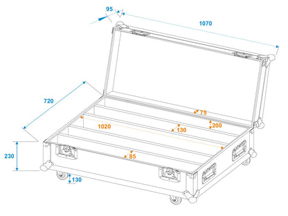 ROADINGER Flightcase 4x LED IP Atmo Bar 10