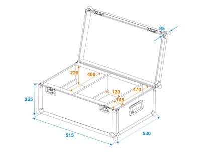 ROADINGER Flightcase 2x LED CLS-18 QCL RGB/WW