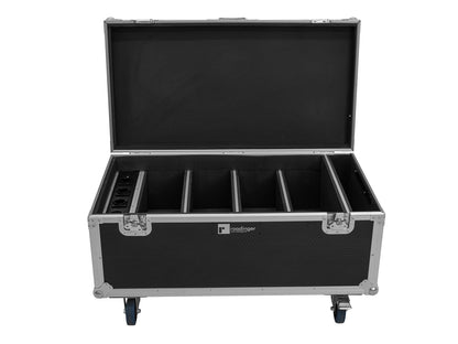 ROADINGER Flightcase 4x AKKU Multiflood IP 8x10W RGBW Wash CRMX mit Ladefunktion